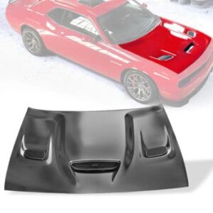 2015-2023 Challenger Hellcat hood with aluminum construction and primer finish