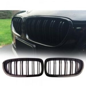 High-quality black kidney grills for 2011-2015 BMW F10, available in matte and gloss finishes.