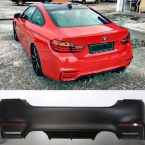 2014-2019 M4 Look Rear Bumper made from primed poly plastic, ready for paint.