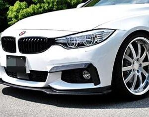 2014-2019 F32 M Sport CC Style Carbon Fiber Front Lip showing its glossy finish and design.