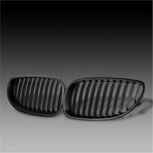 A high-quality black kidney grille set for 2004-2010 BMW 5 Series E60, available in matte and gloss finishes.