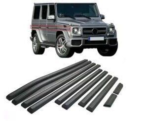 W463 Brabus Side Moulding Set in black plastic for 1990-2017 G-Class models.