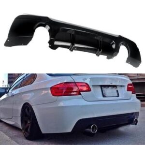 MTECH Performance Diffuser for 2007-2013 E92 Coupe in glossy black finish, showcasing its design and features.