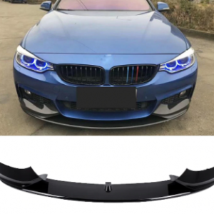 2014-2019 F32 M Performance Glossy Black Front Lip installed on a BMW.