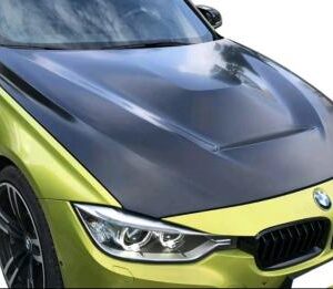 GTS Look Vented Hood for BMW F32 F33 F36, metal, primed black, direct fit, includes inserts