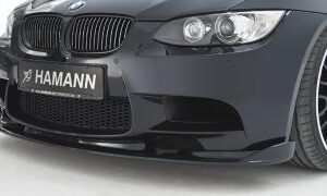 M3 Replica Hamann Front Bumper Lip in flat black polyurethane plastic.