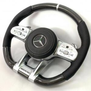 W463 Carbon Steering Wheel Upgrade designed for a G63 look, showcasing a sleek carbon fiber finish.