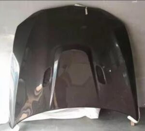 E92/E93 2007-2010 M3 Look Carbon Fiber Hood showing real carbon fiber finish and UV clearcoat.