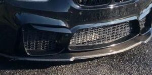 2014-2019 KR Carbon Front Lip for M4 Bumper, made from real carbon fiber with a UV clear coat finish.