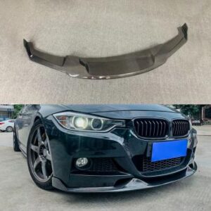 BMW F30 carbon fiber front lip for M-Sport bumper with clear coat finish