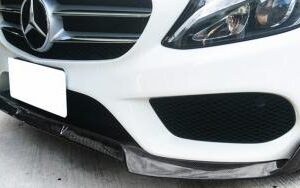 "Brabus AMG Sport Front Lip for Mercedes W205 in Real Carbon Fiber Finish"