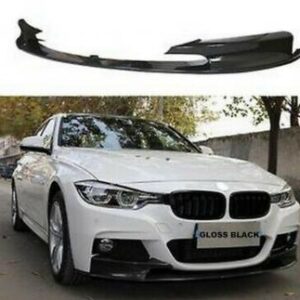 Glossy black M Performance front lip for F30 2012-2018 BMW, designed for M Performance package bumpers.