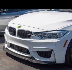 F80 F82 Carbon Fiber Front Lip showcasing real carbon fiber construction and clear coat finish.