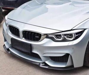 F80 F82 CS Style Carbon Front Lip made from real carbon fiber with a clear coat finish.