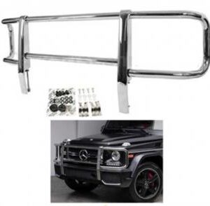 W463 G63 Grille Guard Bar in black, showcasing robust construction and design.