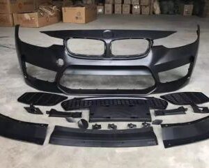 2012-2018 F30 M5 bumper assembly made of durable poly plastic, primed for paint.