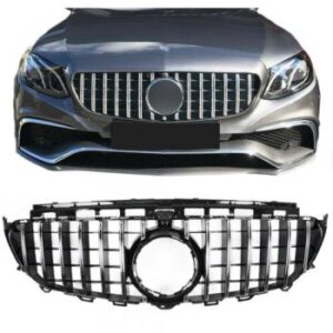 W213 GT R Style Grille Chrome designed for 2017-2020 E-Class Sedan