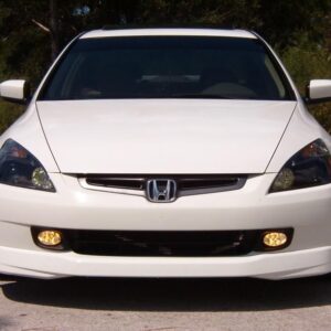 2003-2005 Honda Accord HFP Front Lip in Ultraflex Flat Black, enhancing aerodynamics and style.