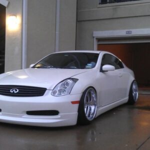 Infinity G35 Coupe INGS Front Lip - Ultraflex Flat Black (2003-2005) product image.