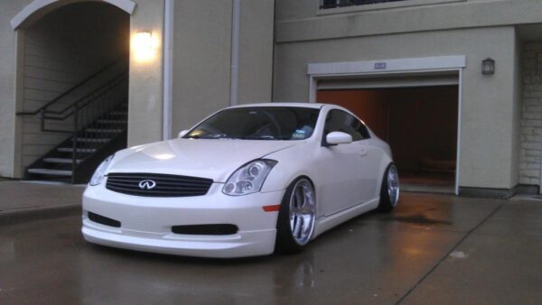 Infinity G35 Coupe INGS Front Lip - Ultraflex Flat Black (2003-2005) product image.