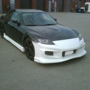 RX8 2004-2008 Vader Style Front Bumper in UltraFlex Flat White Gelcoat Primer.