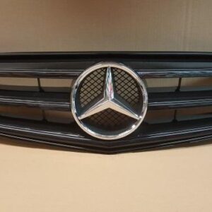 2008-2014 AMG Black Sport Grille for W204 C-Class vehicles, showcasing its sleek design and compatibility with C250, C280, C300, C350 models.