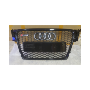 2008-2012 A4/S4 Black RS4 Grille featuring removable logo and license plate bracket for custom styling