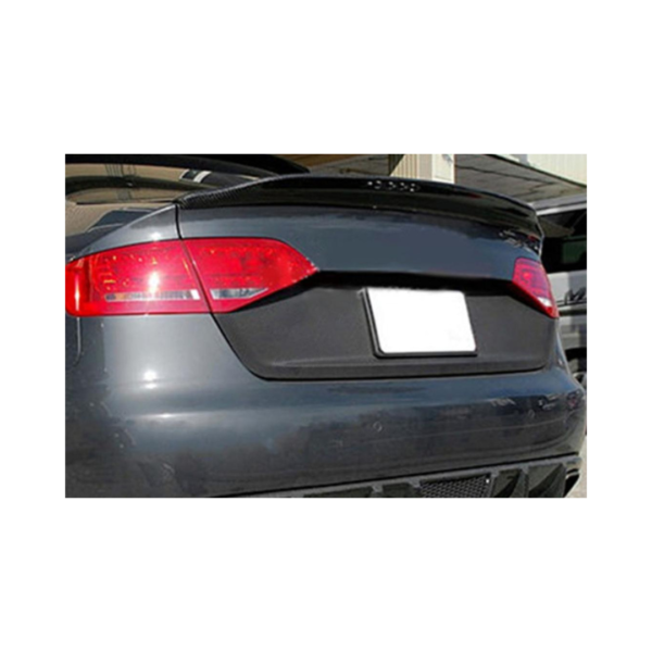 Audi A4 B8 (2009-2012) PSM Glossy Black Trunk Spoiler installed on a car.