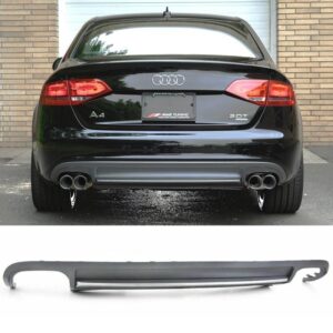 A4 2009-2012 B8 S4 Look Diffuser in poly plastic, enhancing vehicle aesthetics and aerodynamics.