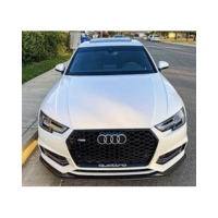 A4/S4 2017-2019 B9 All Black RS4 Quattro Grille with Chrome and Black Audi Rings.