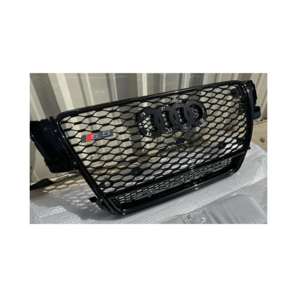 RS5 Quattro Look Grille in glossy black finish for Audi A5 and S5 models.