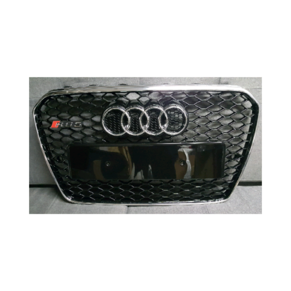 A5 S5 2013-2016 RS5 Look Grille in glossy black with a chrome frame.