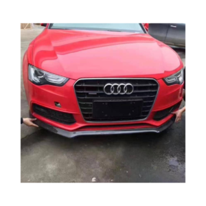 A5/S5 2013-2016 V Style Carbon Front Lip in clear-coated finish