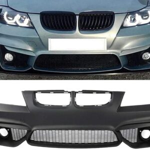 BMW E90 M4 Style Front Bumper with fog holes and lower grilles