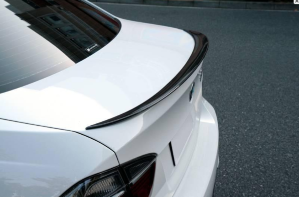 Gloss black performance spoiler for 2006-2011 E90 4-door, unpainted with 2-way tape included