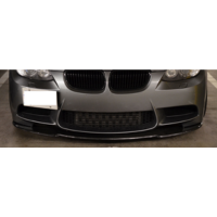 M3 Replica Kerscher Carbon Front Lip installed on a car, showcasing real carbon fiber finish and aerodynamic design.