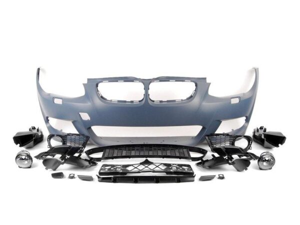 E92 E93 MTECH Front Bumper Assembly for 2011-2013 BMW, complete with grills and fog lamps.