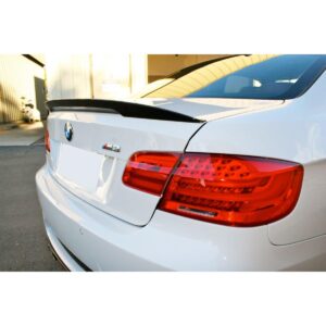 E92 3 Series Performance Carbon Spoiler made of real carbon fiber with a clear coat finish