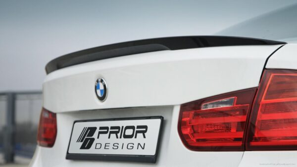 Unpainted plastic F30 performance trunk spoiler for 2012-2018 BMW models.