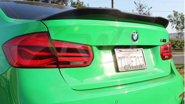 Real carbon trunk spoiler for F30 3 Series (2012-2018) providing aerodynamic enhancement