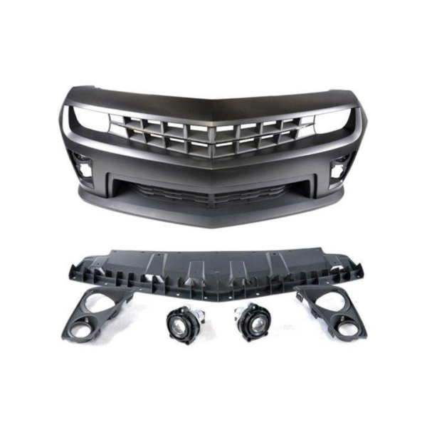 2010 Camaro ZL1 Style Front Bumper Kit primed in black, with grills and fog lamps