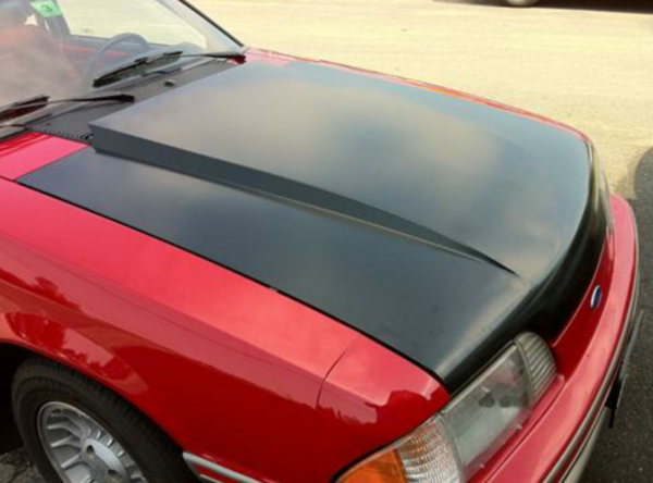 1987-1993 Mustang 2" Steel Cowl Hood ready for installation