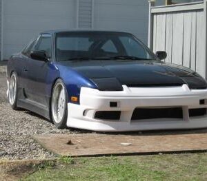 240SX GPS Style Front Bumper with white gelcoat finish, mesh included.