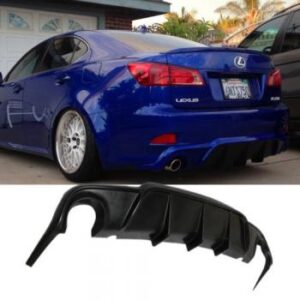 Rear diffuser for Lexus IS250 and IS350 in polyurethane flat black finish.