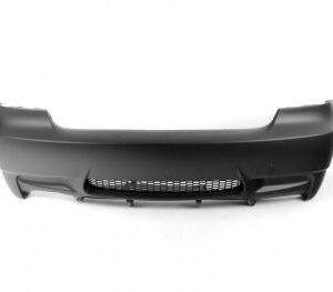 A primed poly plastic M3 conversion rear bumper designed for 2007-2013 BMW 328i and 328xi models.