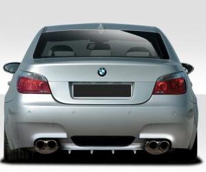 Flat black E60 M5 H-style rear diffuser for OEM and replica bumpers