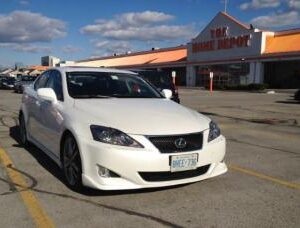 T Style Front Lip for Lexus IS250/IS350 (2006-2008) in UltraFlex Flat Black finish.