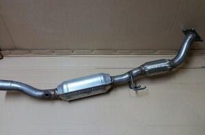 1999-2005 Volkswagen Golf 2.0L downpipe with catalytic converter, showcasing its durable construction and design.