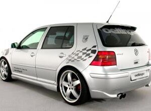 1999-2005 Golf OTG Roof Spoiler in Flat Black Ultraflex, showcasing aerodynamic design.