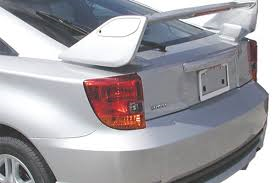 Celica 2000-2005 TRD Style Trunk Spoiler in primed gray, ready for paint.